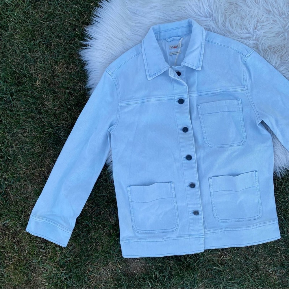 Faherty Sunwashed Chore Jacket Button Down Light … - image 2